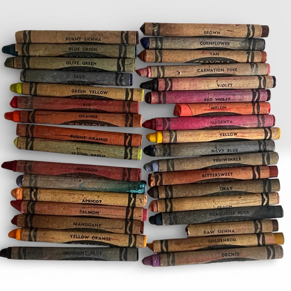 Binney & Smith Crayola Crayons w/ use Collection Made in the USA pre-1990 VTG